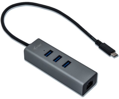 USB Hub I-TEC USB-C Metal 3-port HUB GLAN-nal