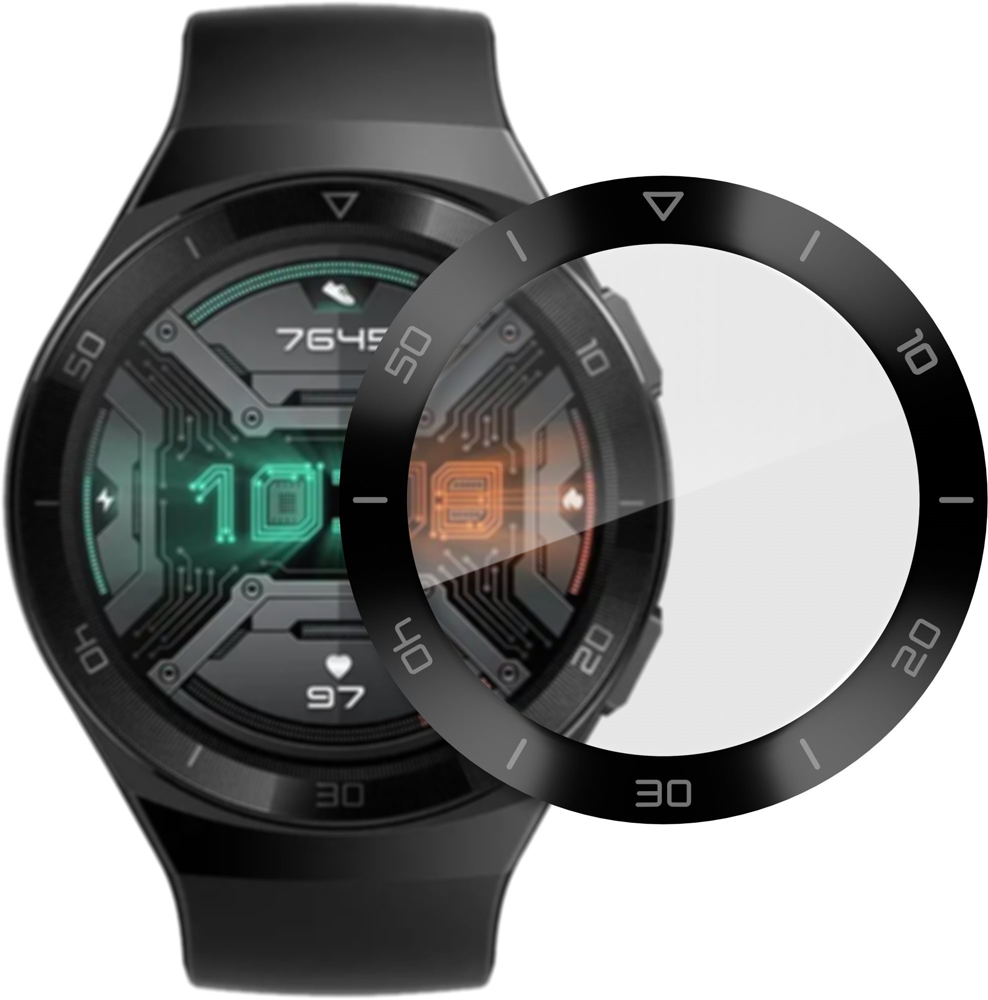 Üvegfólia AlzaGuard FlexGlass a Huawei Watch GT 2e 46mm készülékhez