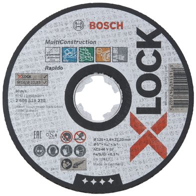 Vágótárcsa BOSCH X-LOCK Multi Material Lapos vágótárcsa
