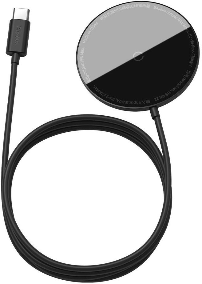 Vezeték nélküli töltő Baseus Mini Magnetic Wireless Charger USB-C kábel 1