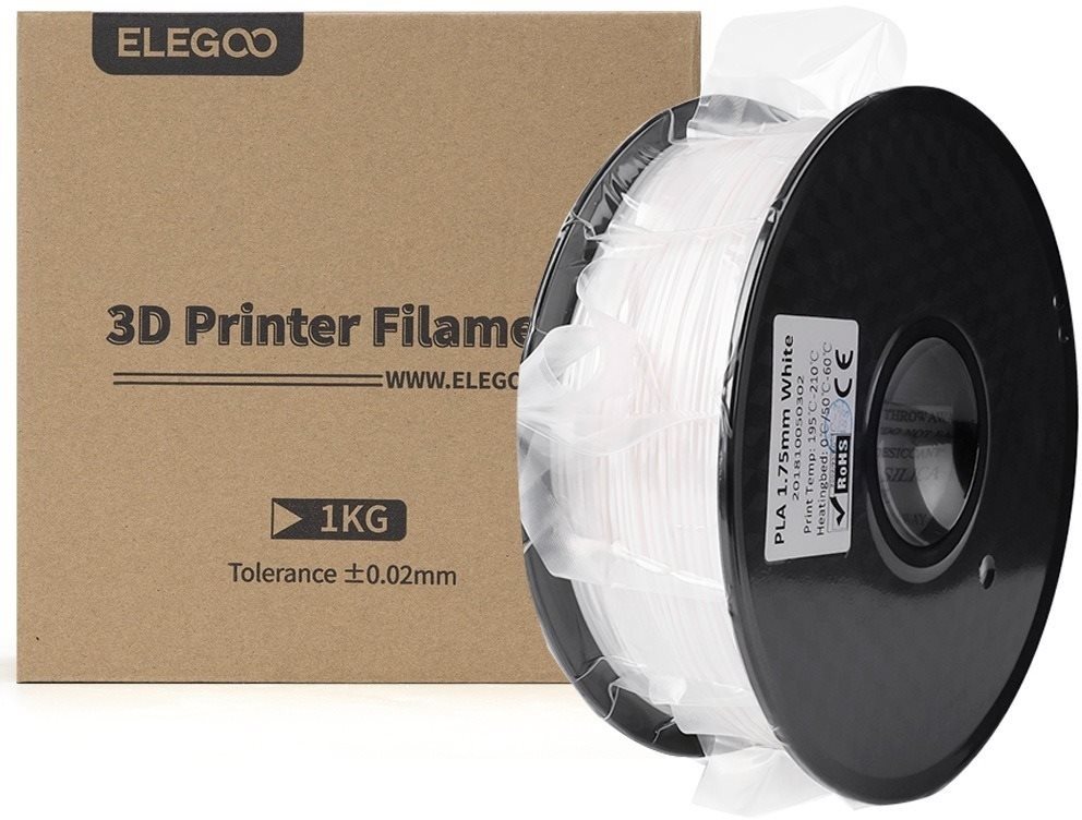 3D nyomtatószál Elegoo PLA 1kg fehér