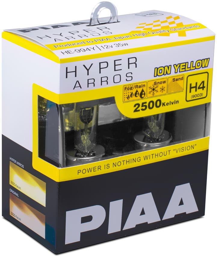 Autóizzó PIAA Hyper Arros Ion Yellow 2500K H4 - meleg sárga fény 2500K extrém körülmények közötti használatra