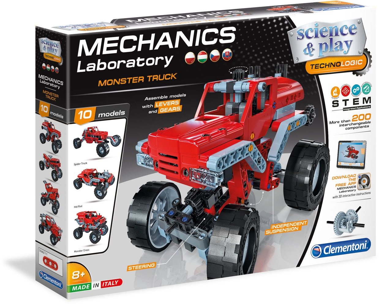 Csináld magad készlet gyerekeknek Clementoni Monster Truck mechanikai laboratórium