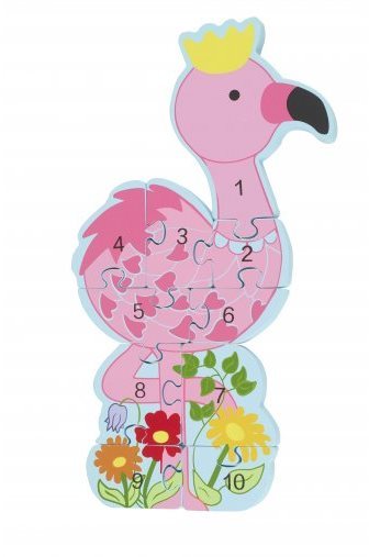 Fa puzzle Puzzle számokkal - Flamingo