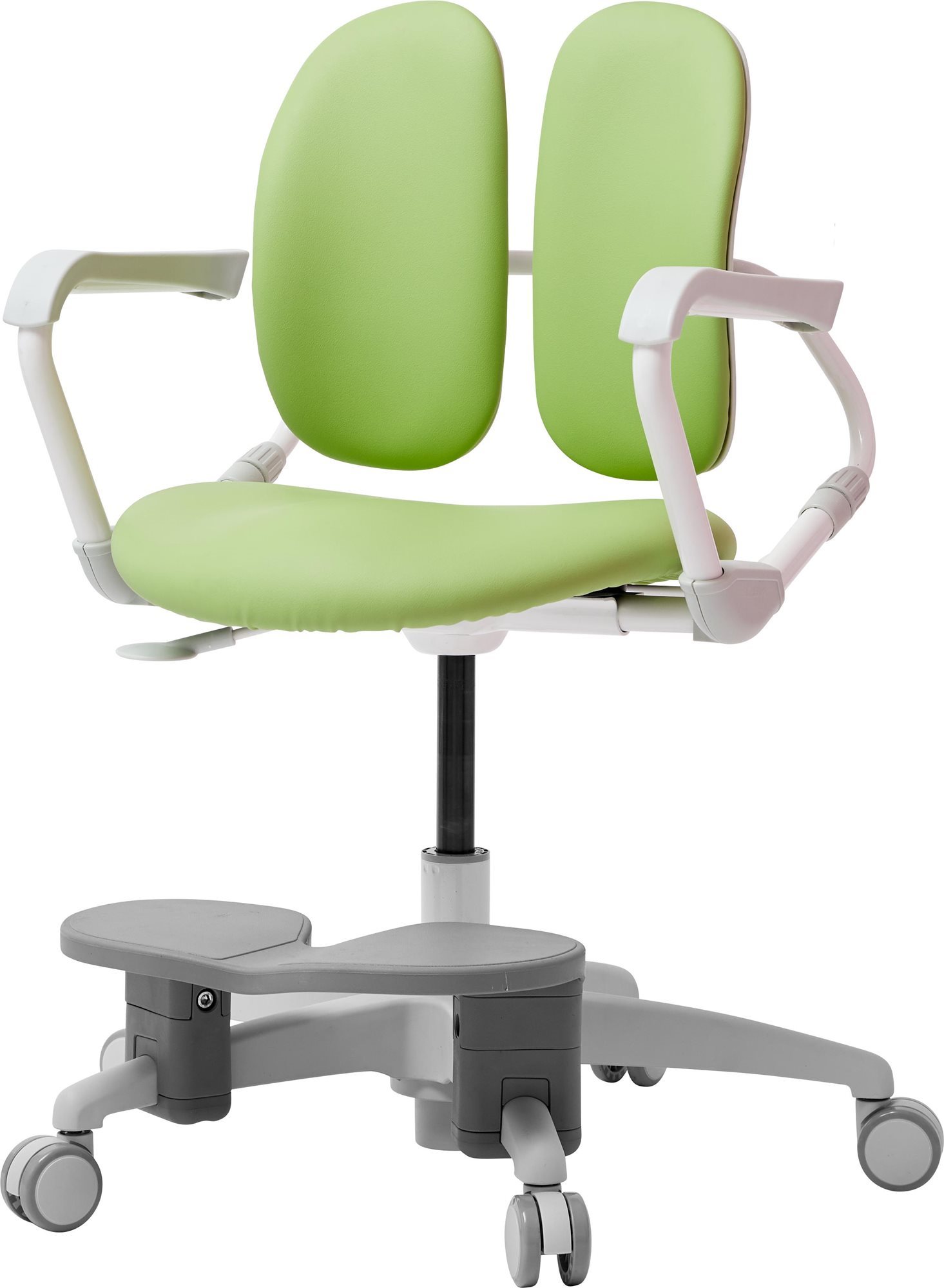 Gyerek íróasztal szék 3DE Duorest Milky zöld lábtartóval