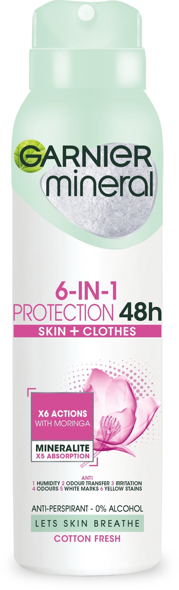 Izzadásgátló GARNIER Mineral Protection Cotton 48H Spray Antiperspirant 150 ml