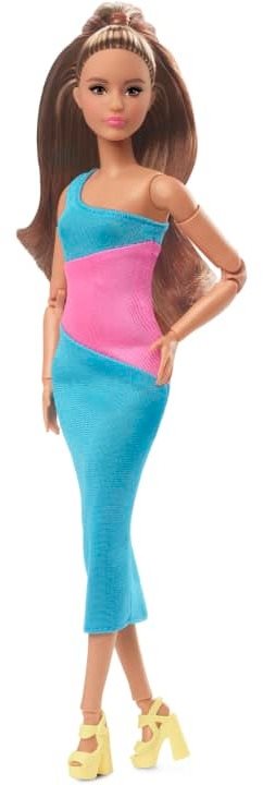 Játékbaba Barbie Looks Copfos barna hajú baba