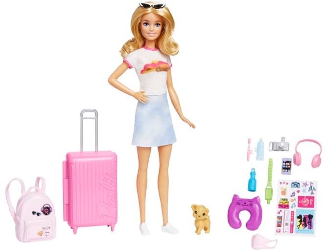 Játékbaba Barbie Malibu baba úton