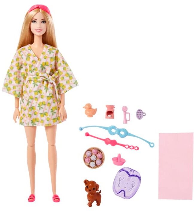 Játékbaba Barbie Wellness Baba - Fürdőben