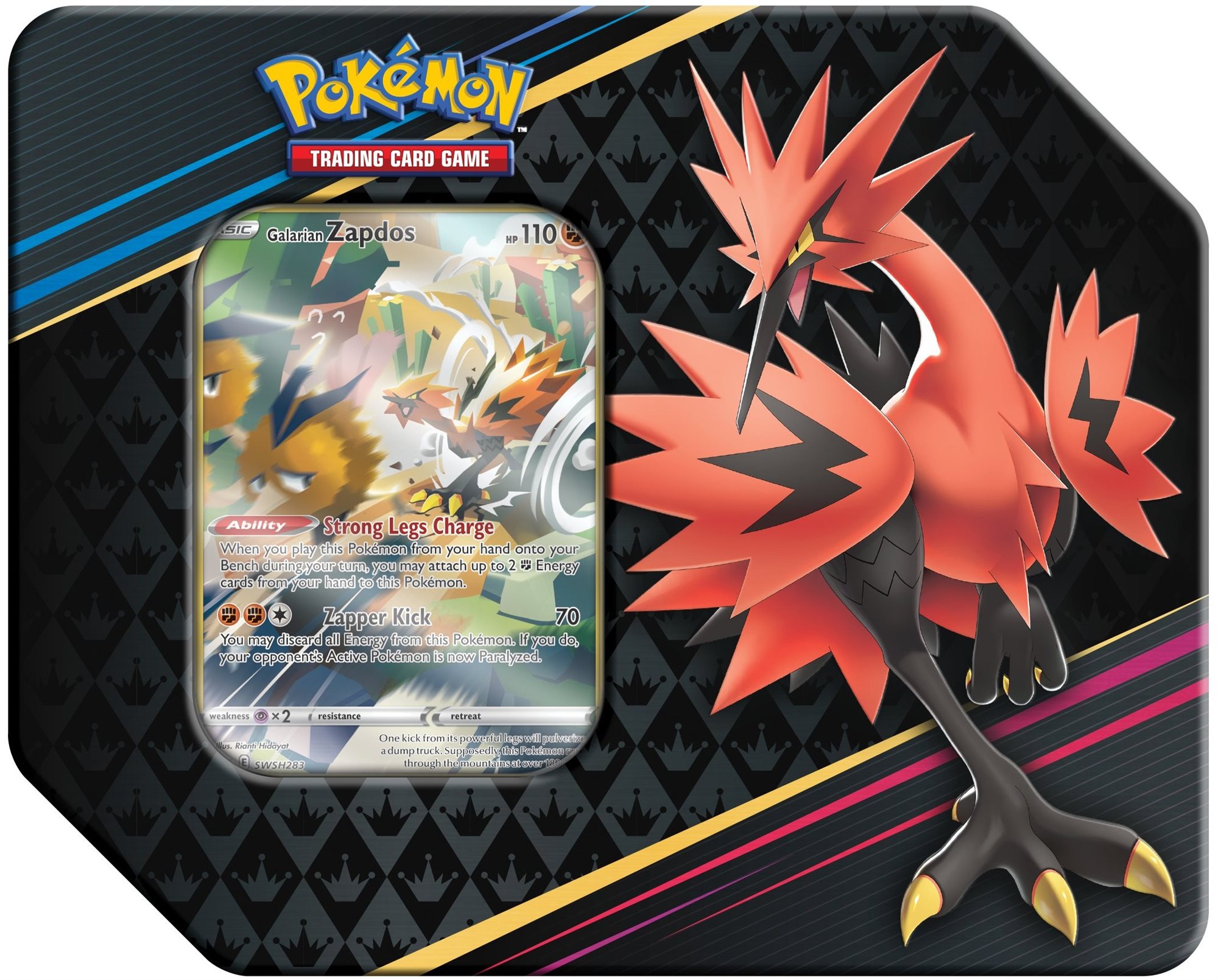Kártyajáték Pokémon TCG: SWSH12.5 Crown Zenith - Tin Box - Zapdos