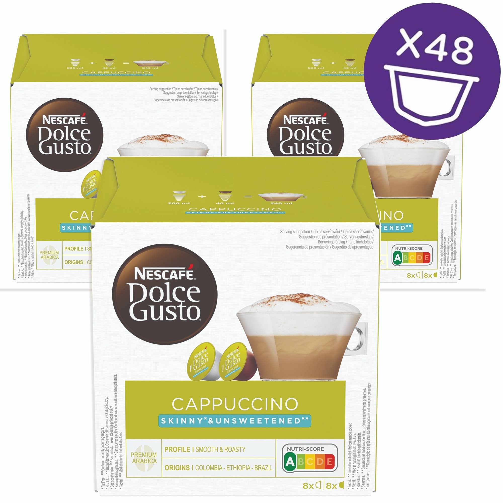 Kávékapszula NESCAFÉ® Dolce Gusto® Cappuccino Skinny Unsweetened 3x16 db