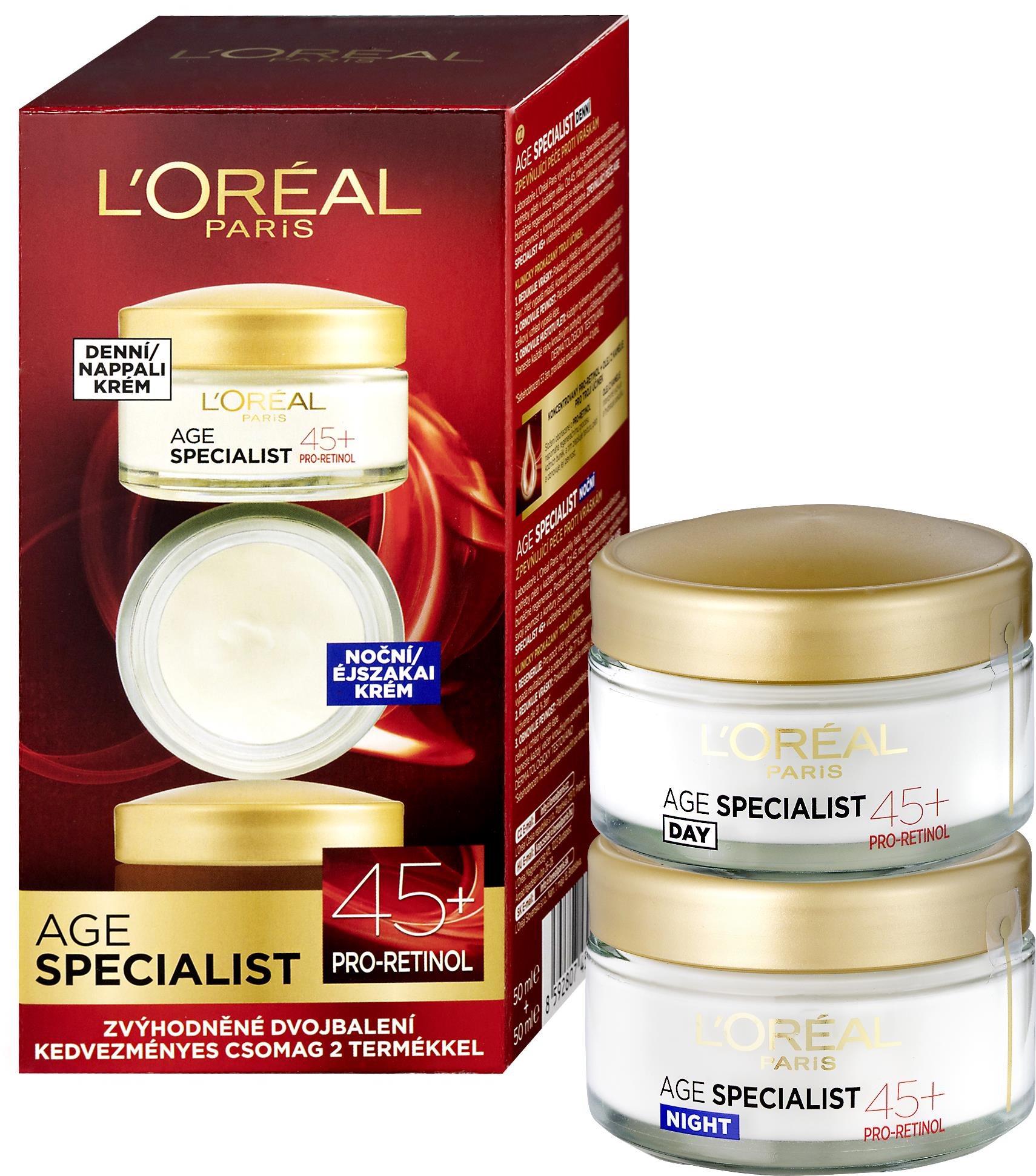 Kozmetikai szett L'ORÉAL PARIS Age Specialist 45+ duopack 2 × 50 ml