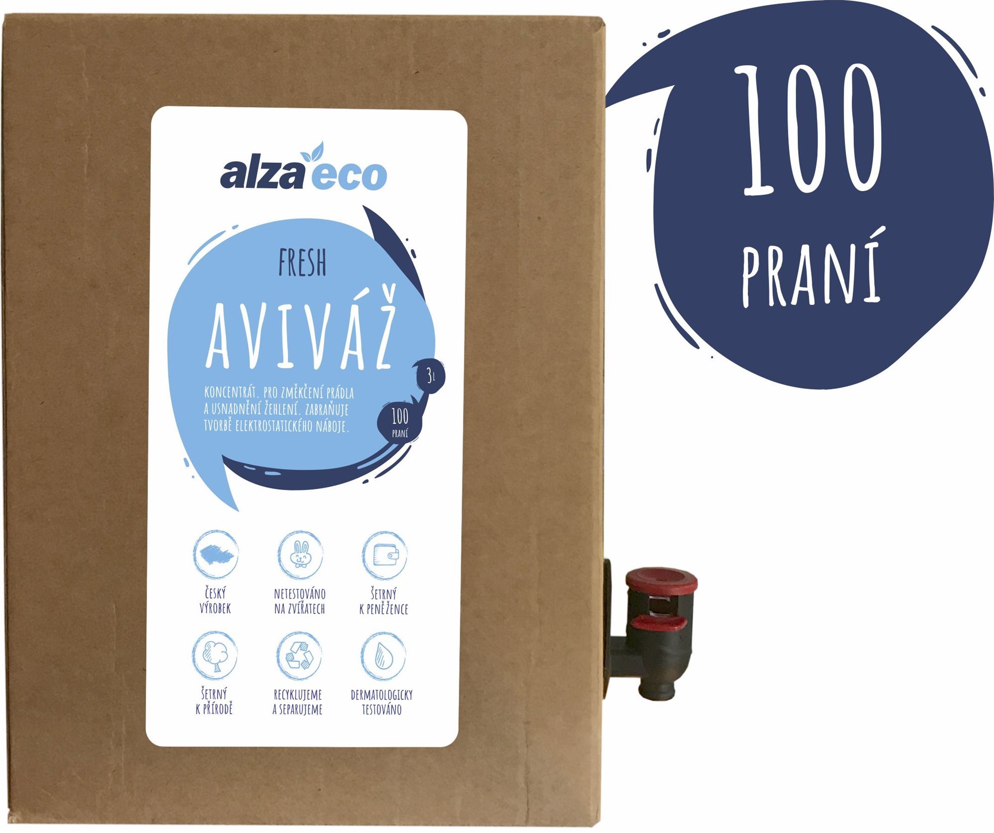 Öko öblítő AlzaEco Fresh öblítő 3 l (100 mosáshoz)