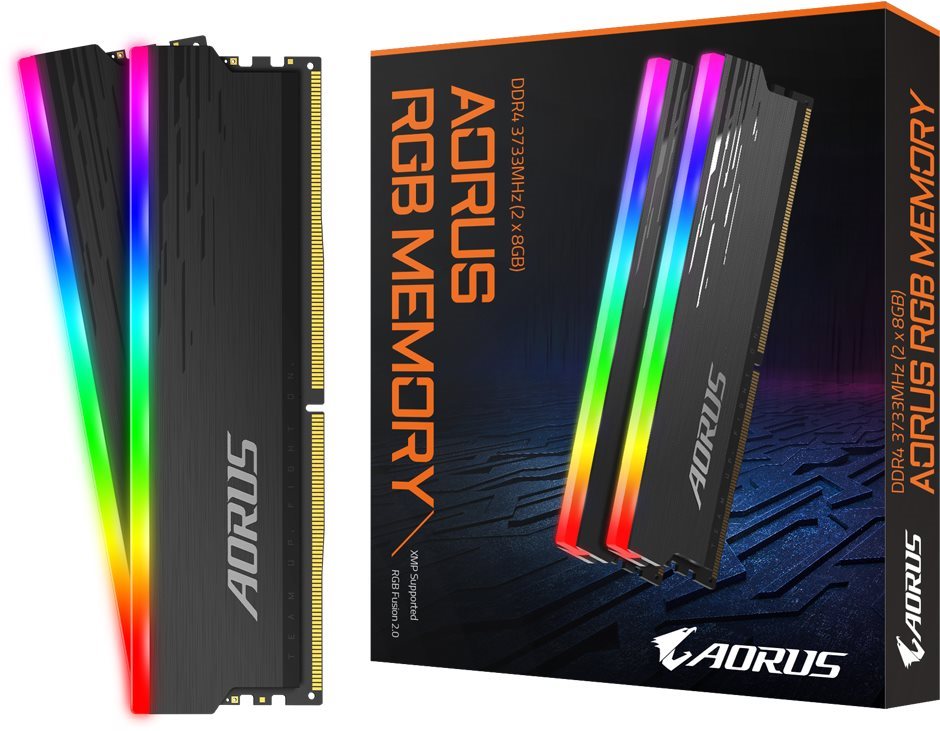 RAM memória GIGABYTE AORUS 16GB KIT DDR4 3733MHz CL18 RGB