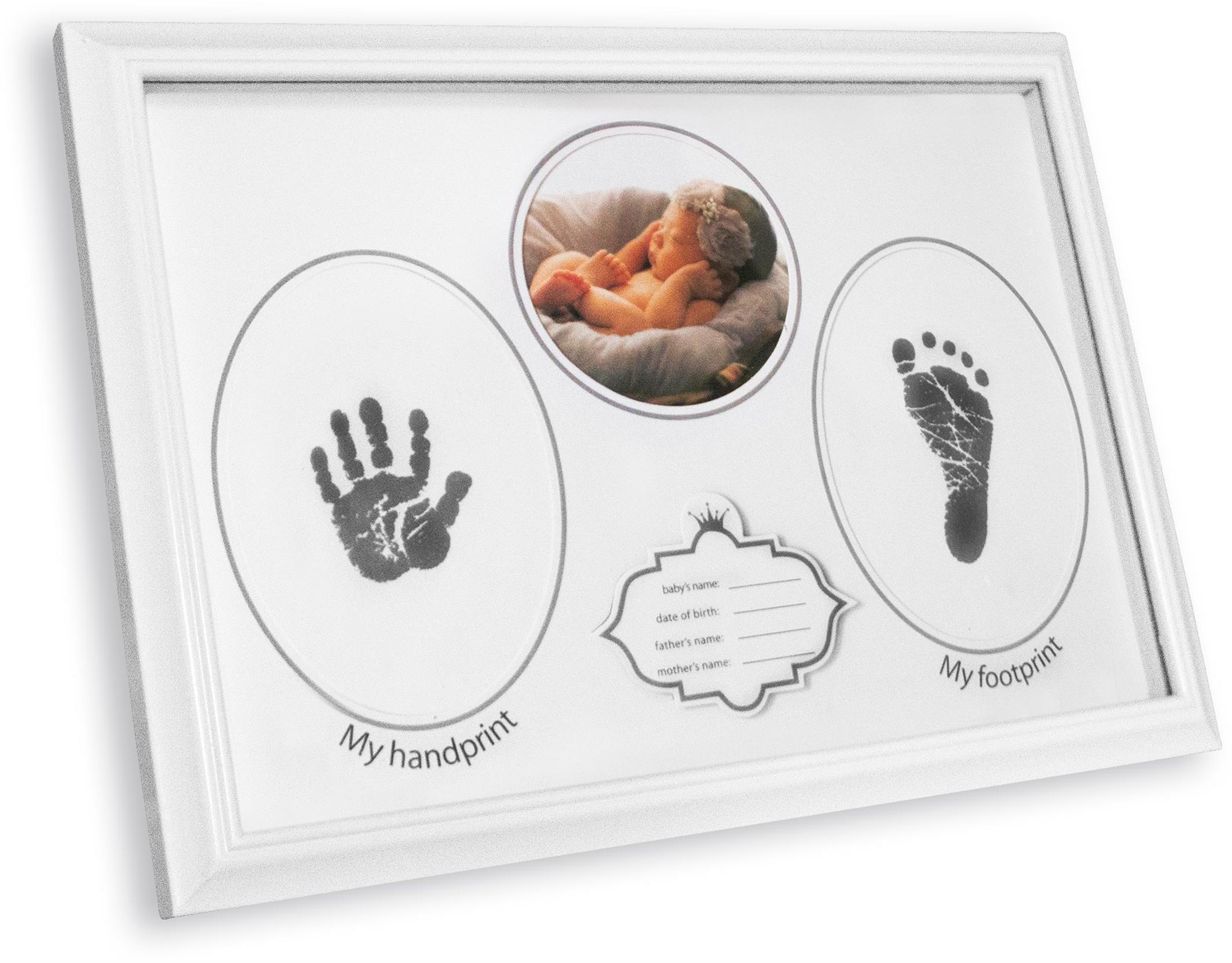 Sada na otisky GOLD BABY fotorámeček Naše miminko na inkoustový otisk My handprint 24 × 38 cm