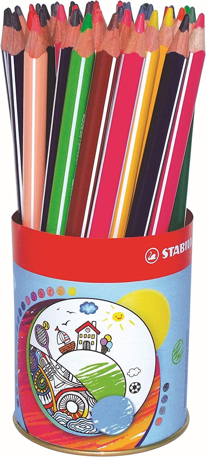 Színes ceruza STABILO Trio vastag - 38 db-os kiszerelésű fémdoboz - 12 különböző szín