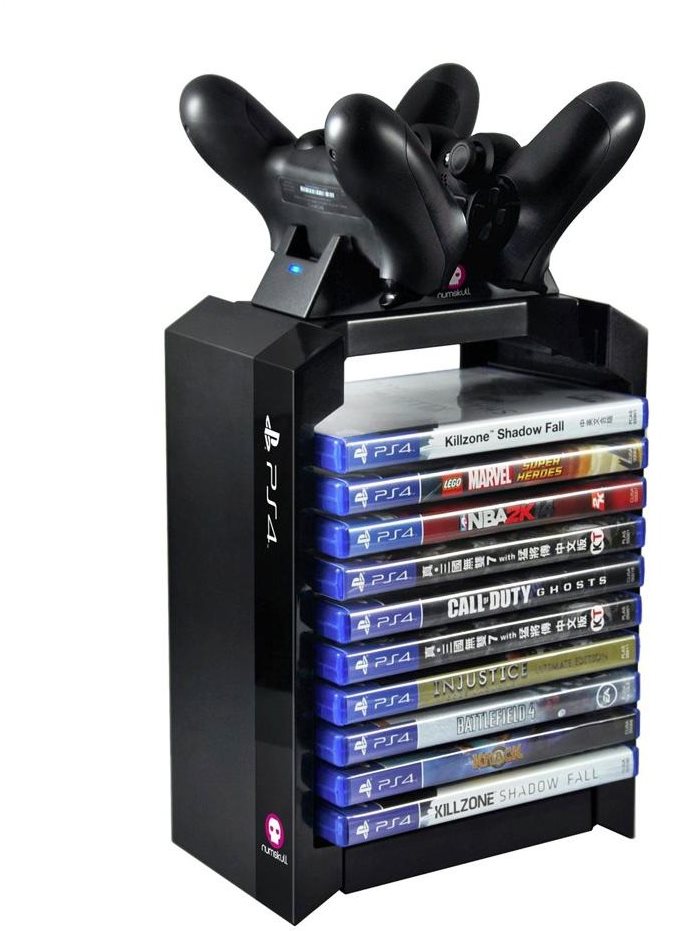 Tartó Numskull PlayStation 4 Premium Games Tower + Dual Charger
