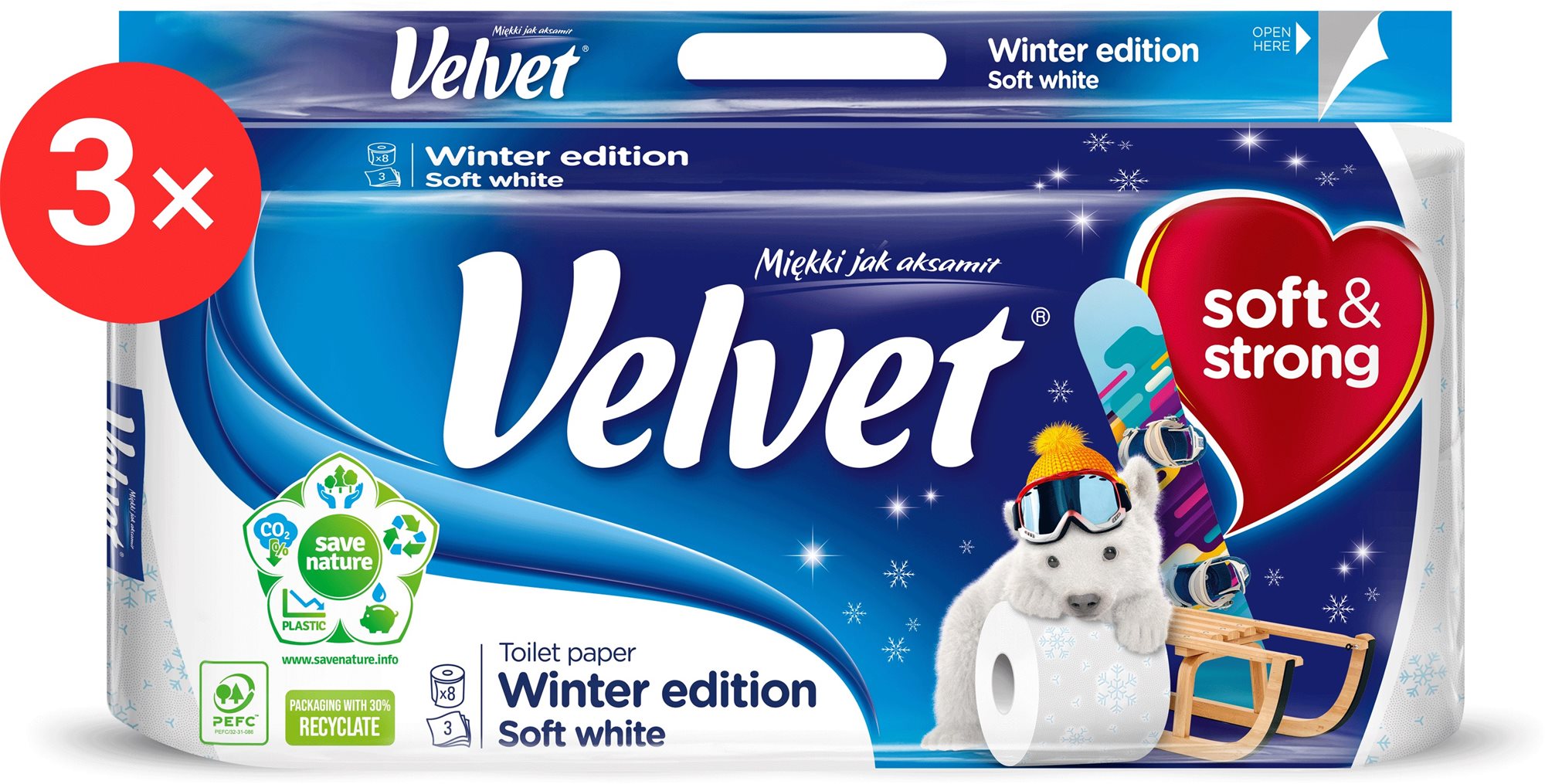 WC papír VELVET Winter Edition Soft White (24 db)