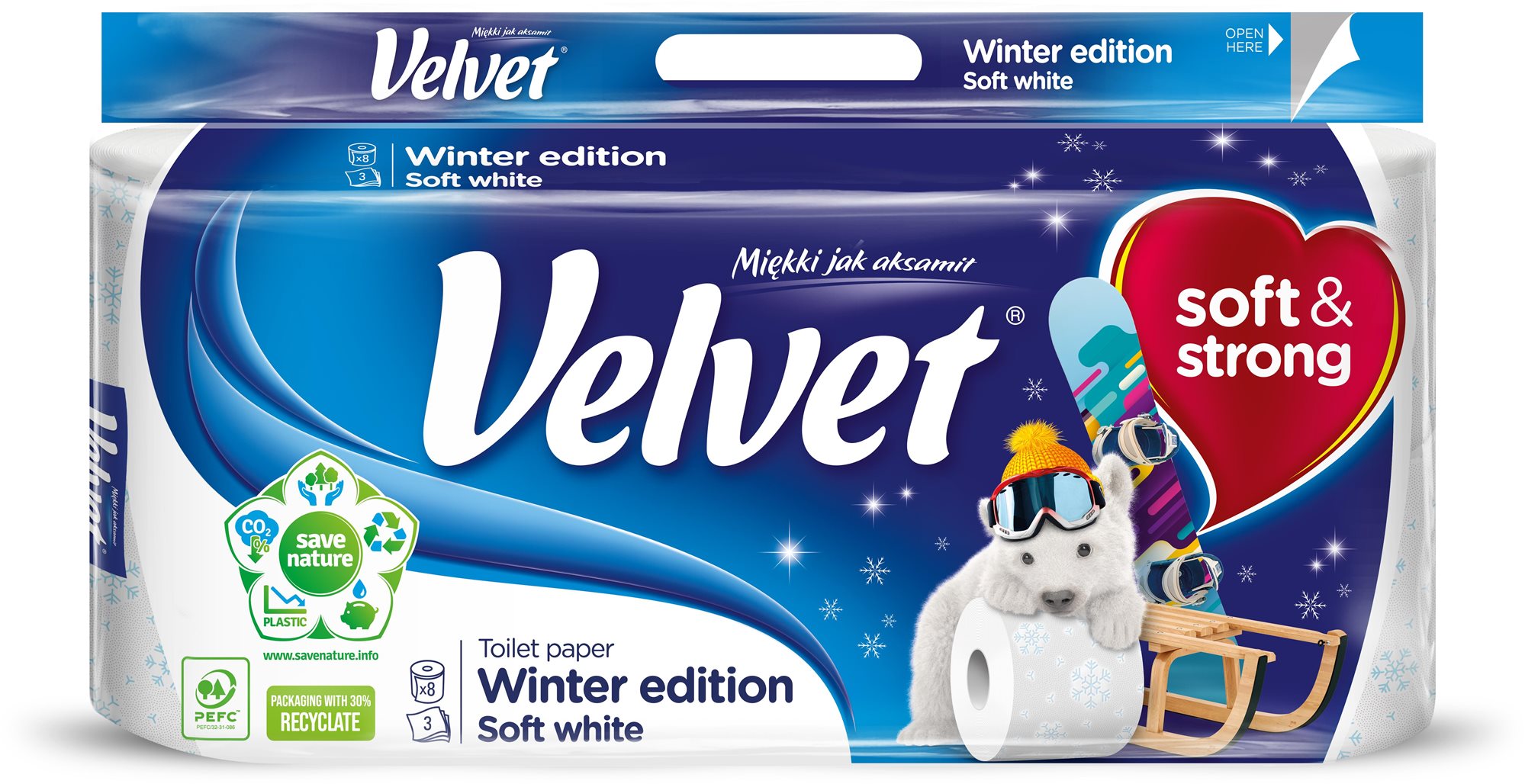 WC papír VELVET Winter Edition Soft White (8 db)