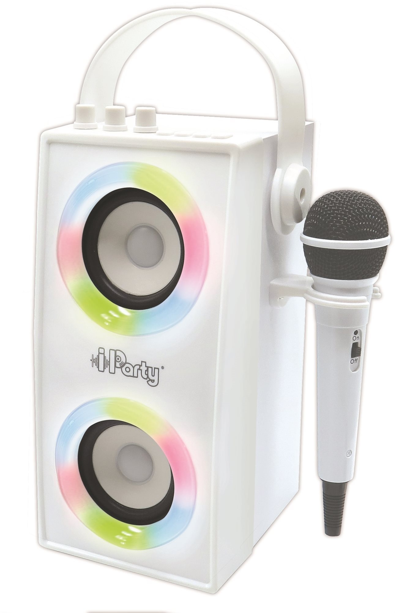 Zenélő játék Lexibook iParty hordozható Bluetooth hangszóró mikrofonnal és fényhatásokkal