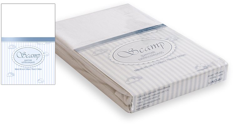 Ágynemű gyermekágyba SCAMP fehér pamut ágynemű