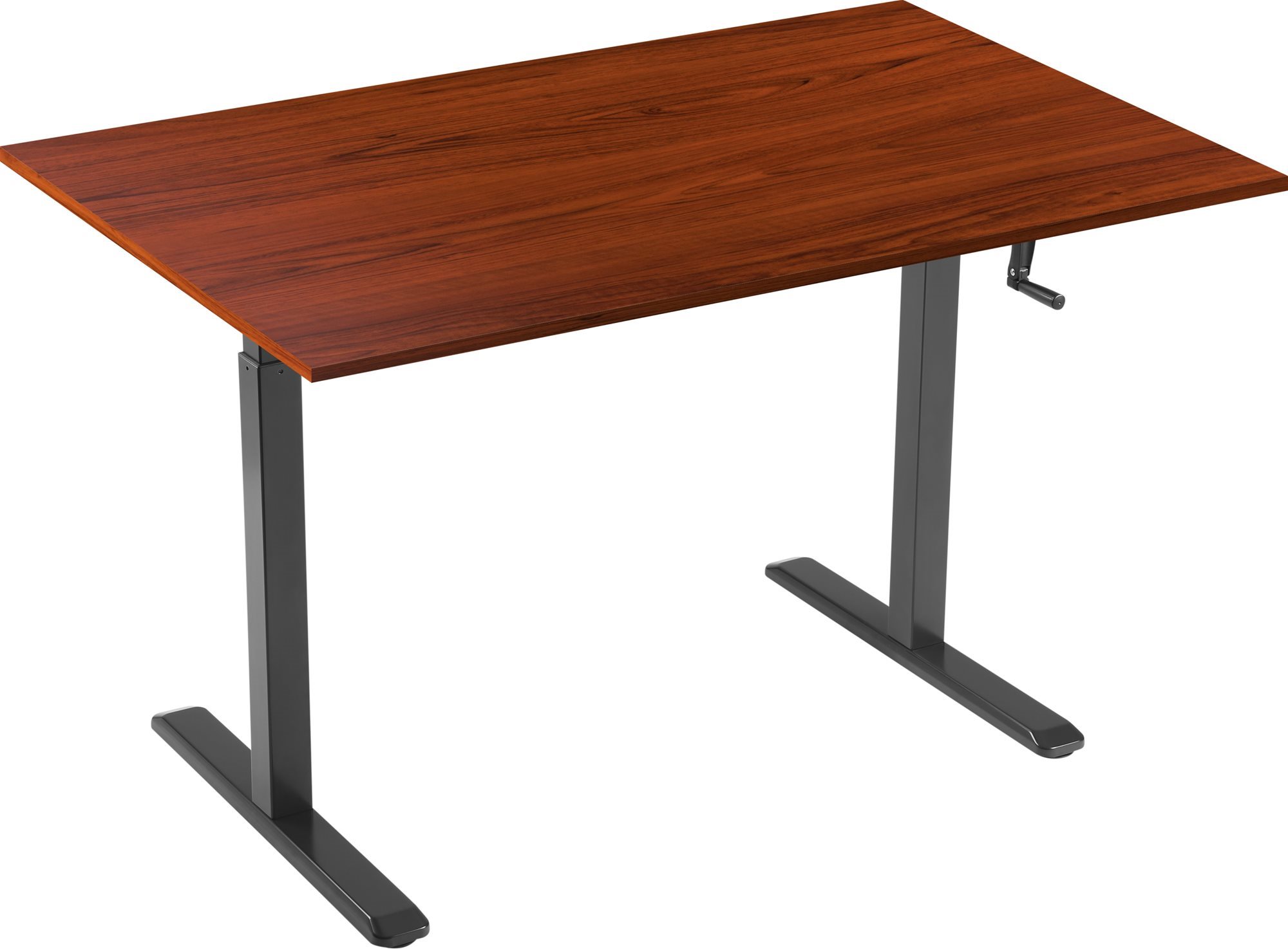 Állítható magasságú asztal AlzaErgo Table ET3 fekete + TTE-03 160x80 cm barna furnér asztallap