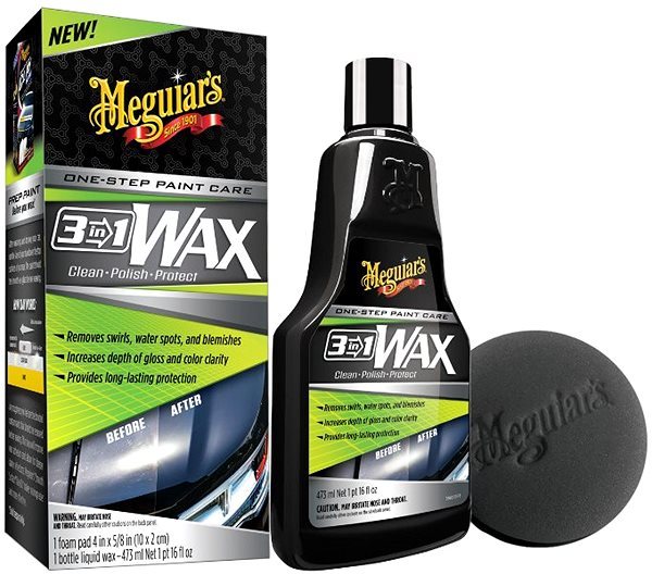Autó wax Meguiar's 3-in-1 Wax - 3 az 1-ben viasz fényezővel