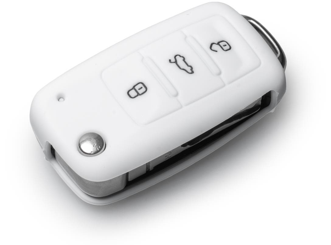 Autókulcs védőtok Védő szilikon kulcstartó tok VW/Seat/Skoda járművekre kilökődő kulccsal