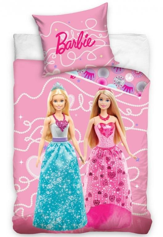 Gyerek ágyneműhuzat CARBOTEX kétoldalú - Barbie - Két hercegnő 140×200 cm