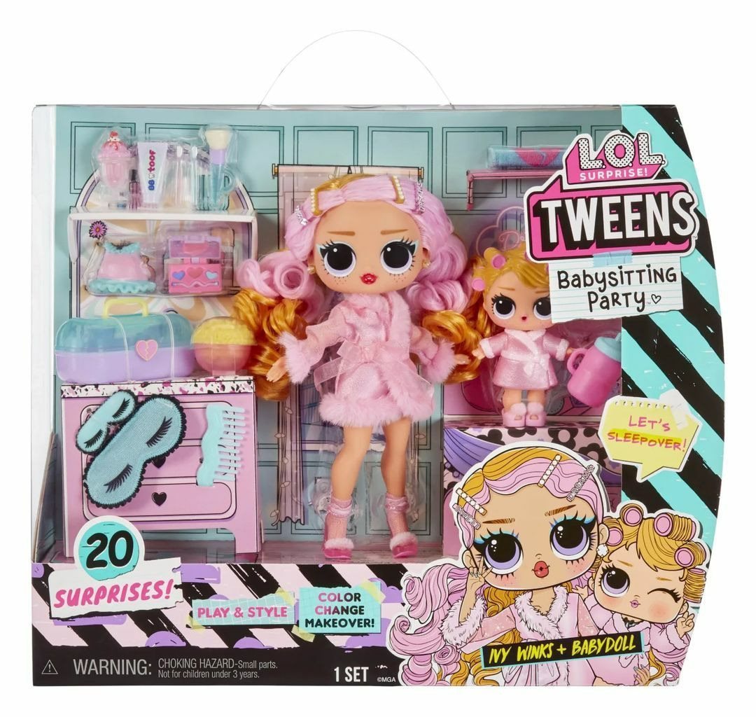 Játékbaba L.O.L. Surprise! Tweens - Pizsamaparti Ivy Winks-el + Babydoll