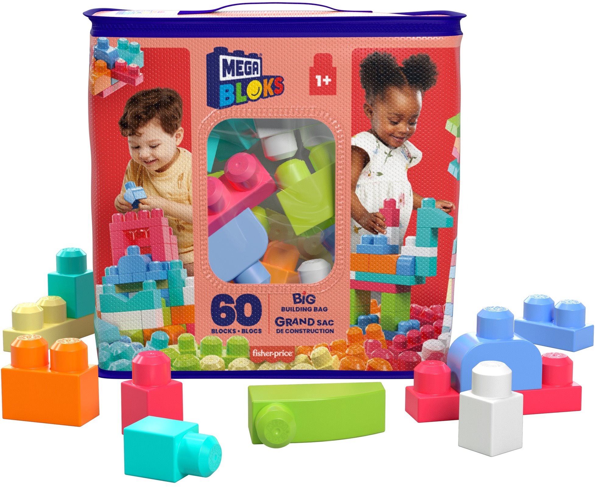 Játékkocka gyerekeknek Mega Bloks Építőkockák táskában lányoknak (60 db)