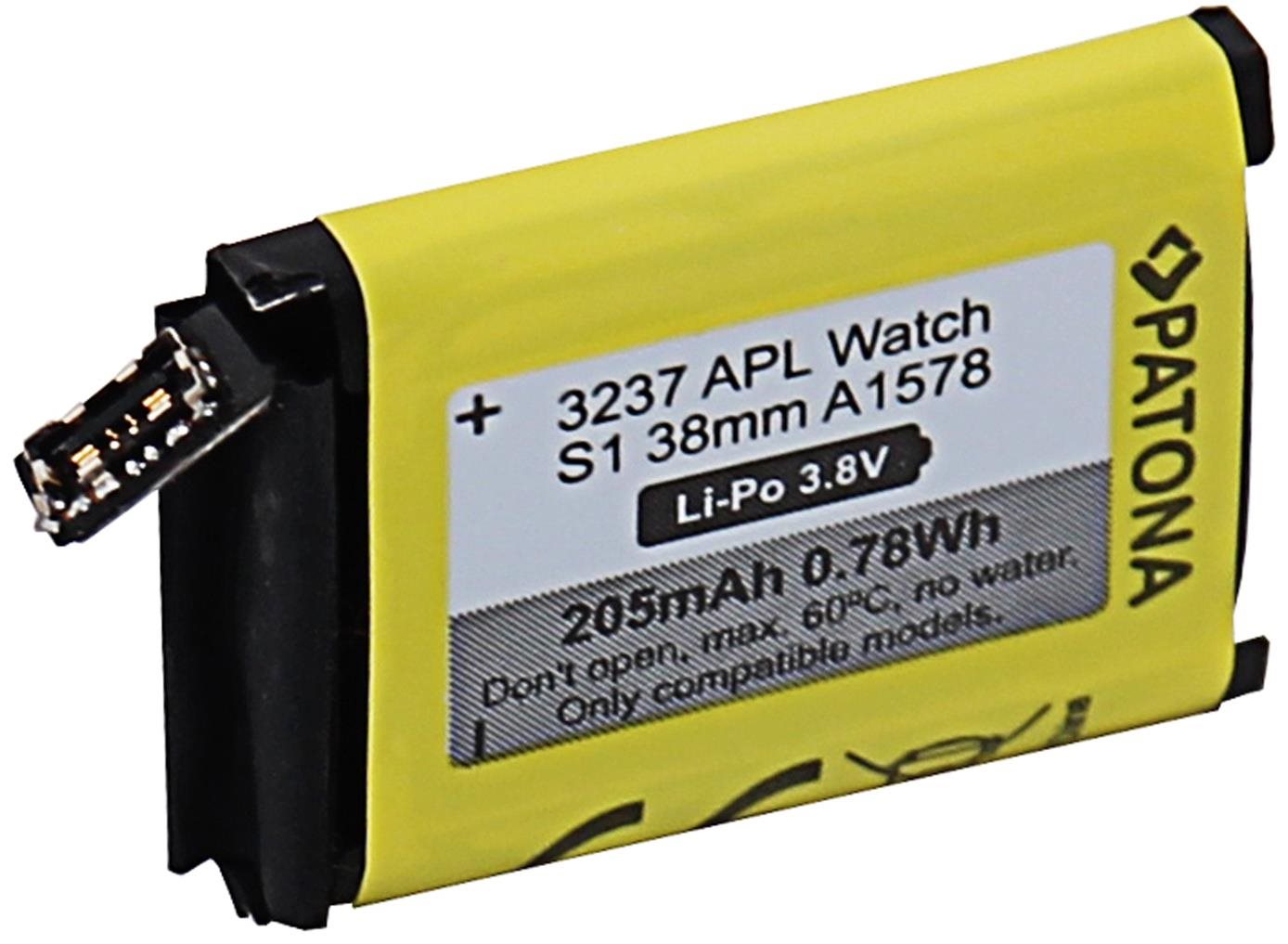 Okosóra akkumulátor PATONA az Apple Watch 1 205 mAh A1578 38 mm-es órához
