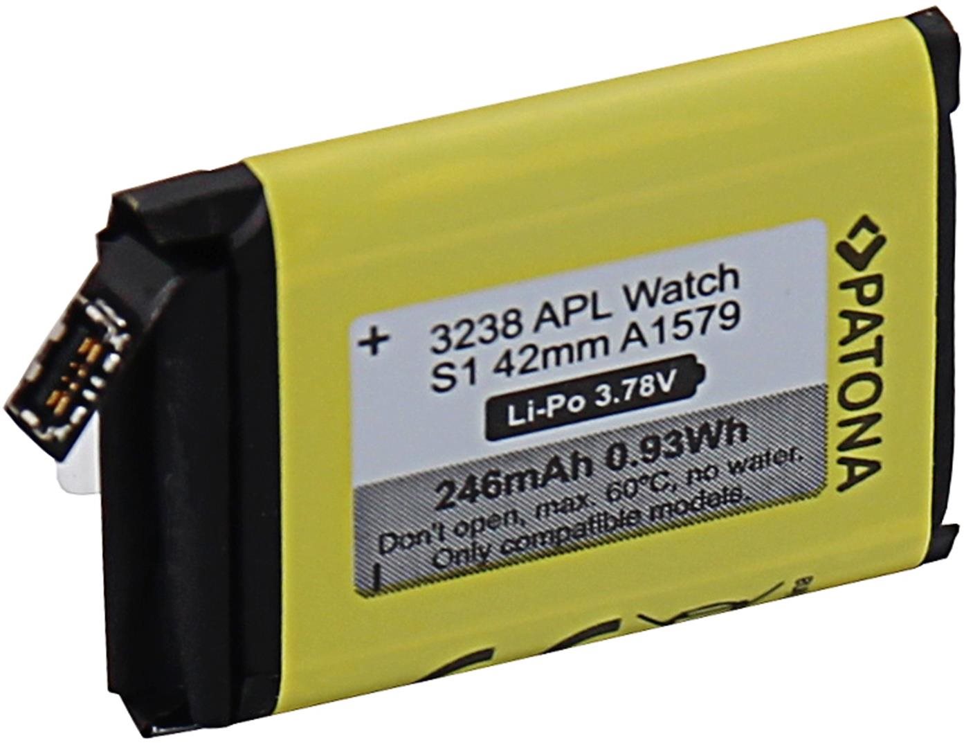 Okosóra akkumulátor PATONA az Apple Watch 1 246 mAh A1579 42 mm-es órához