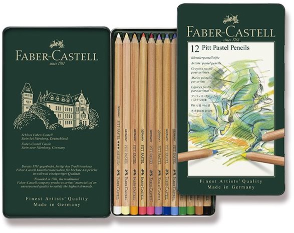 Színes ceruza Faber-Castell Pitt Pastell színesek pléhdobozban