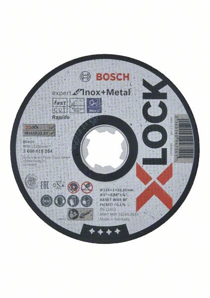 Vágótárcsa BOSCH X-LOCK Expert for Inox+Metal Lapos vágótárcsa