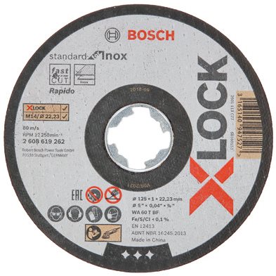 Vágótárcsa BOSCH X-LOCK Standard for Inox Sima vágótárcsa