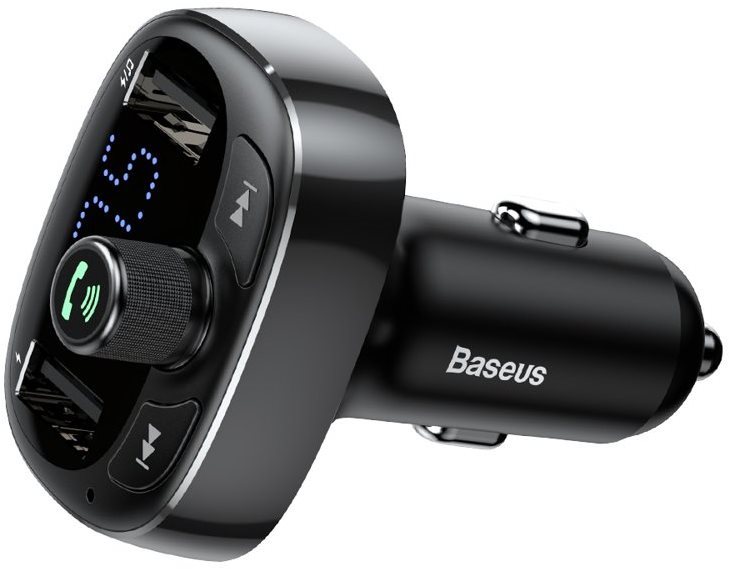 Autós töltő Baseus T Typed S-09 Wireless MP3 Car Charger Black