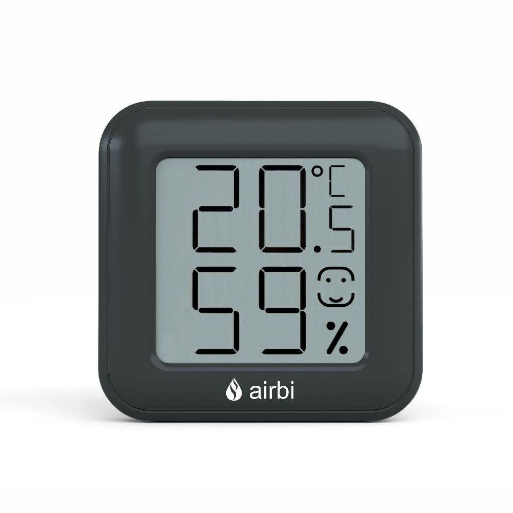 Digitális hőmérő Airbi SMILE - Szobahőmérő és páratartalom-mérő - fekete