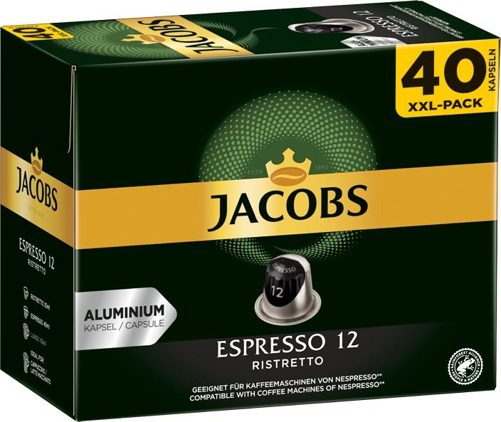Kávékapszula Jacobs Espresso Ristretto 12-es intenzitás