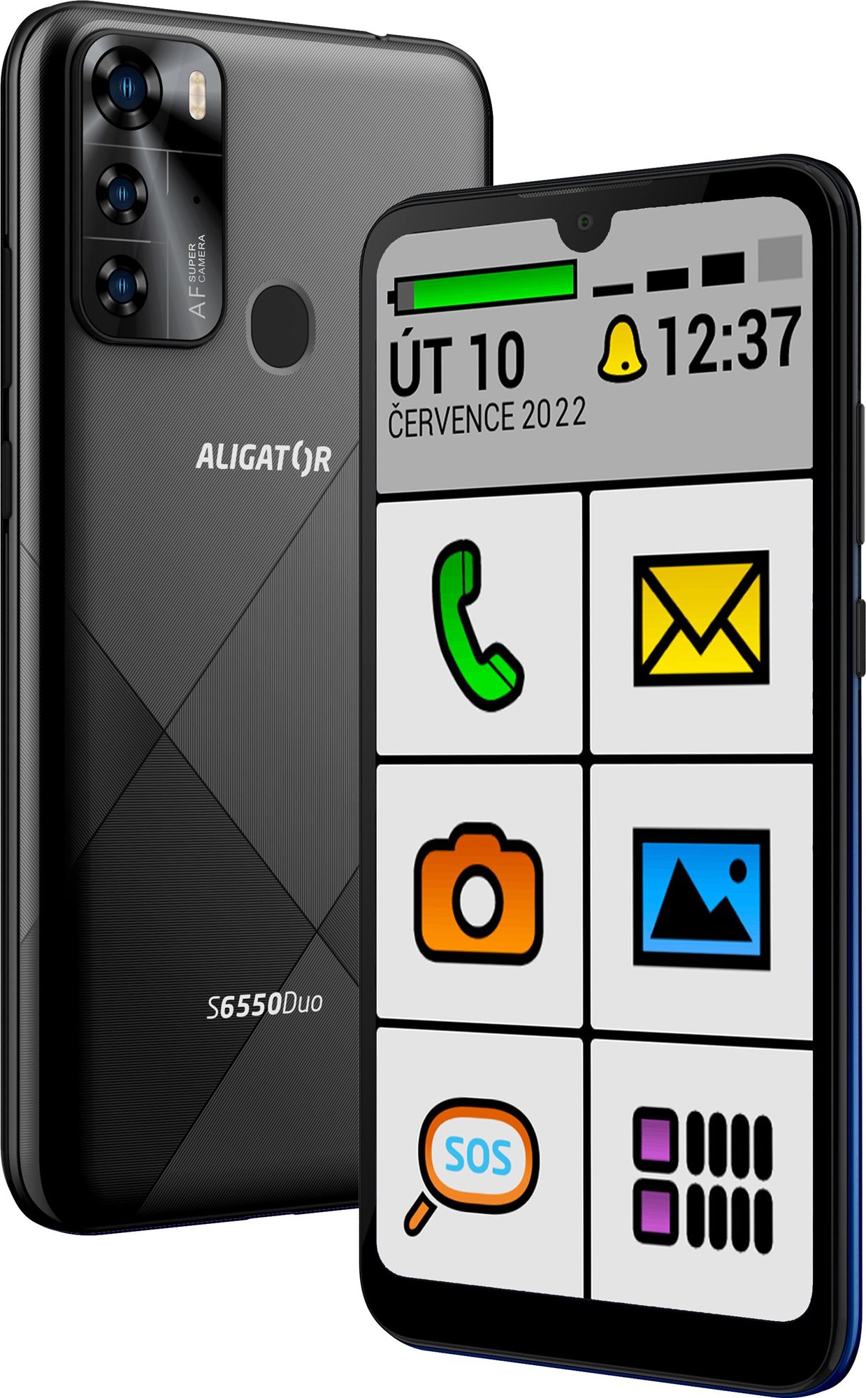 Mobiltelefon Mobiltelefon ALIGATOR S6550 SENIOR fekete
