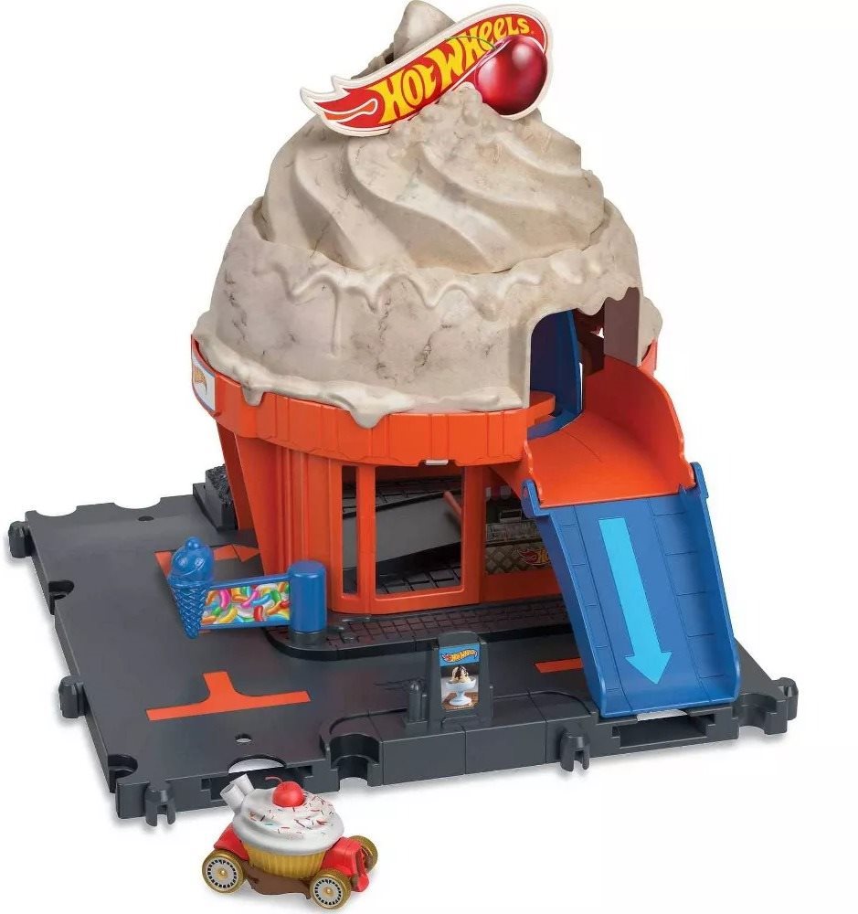 Autópálya játék Hot Wheels City Center City - Downtown Ice Cream Swirl