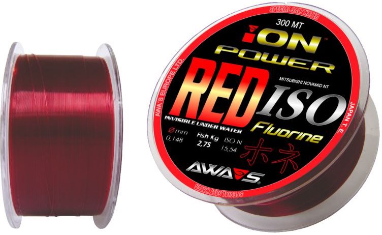 Horgászzsinór AWA-S Ion Power Red ISO Fluorine 300 m