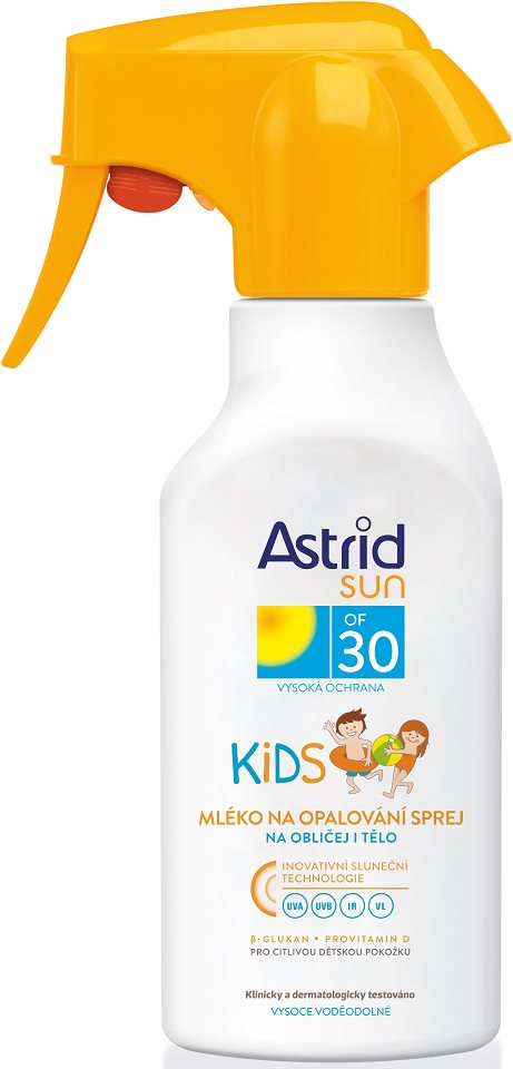 Naptej ASTRID SUN Gyermeknaptej spray SPF 30 200 ml