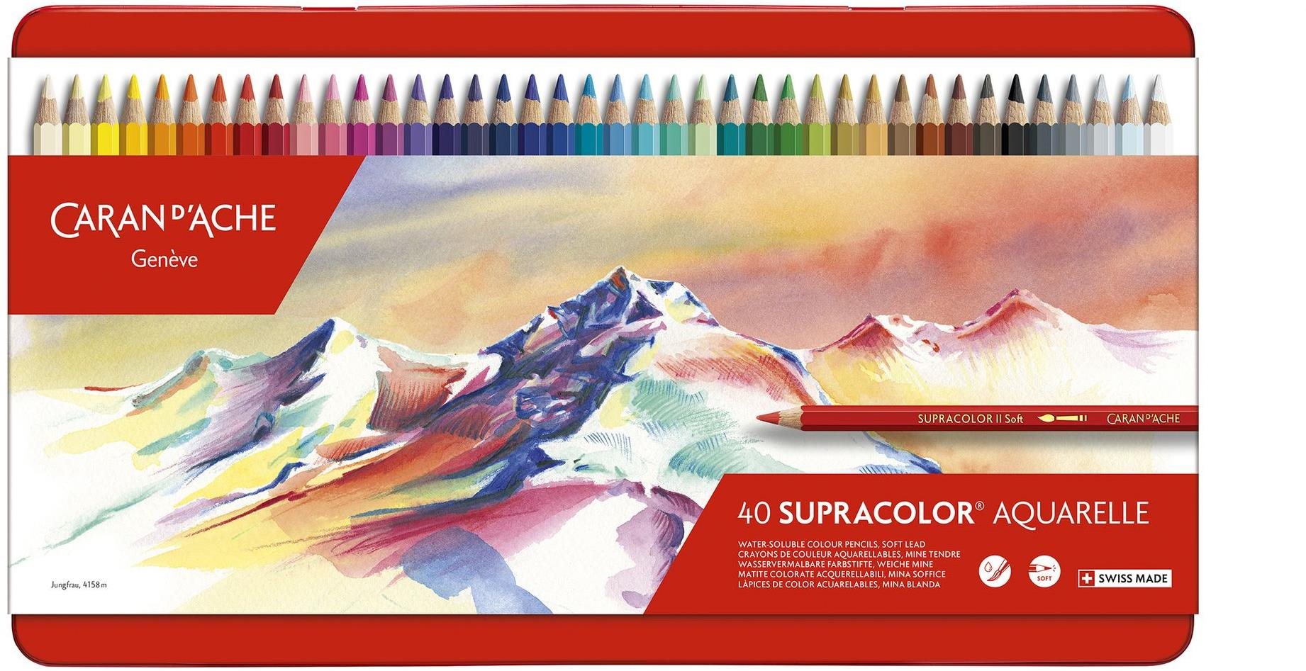 Pastelky CARAN D'ACHE Supracolor Aquarelle 40 barev