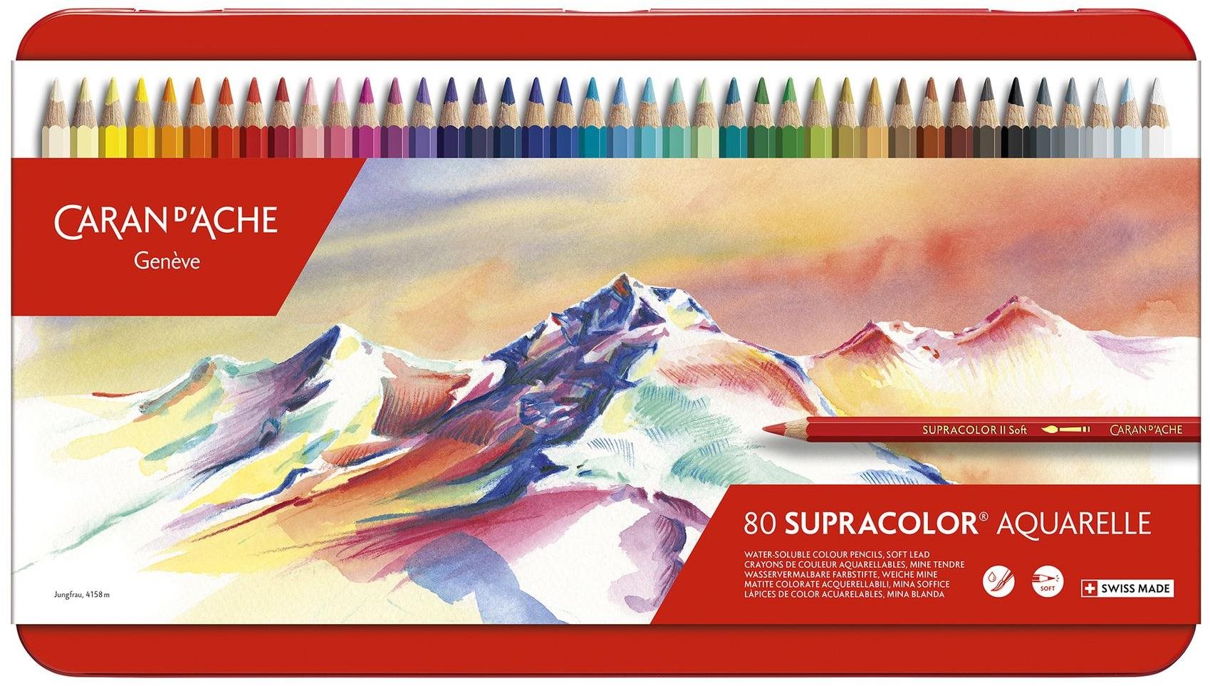Pastelky CARAN D'ACHE Supracolor Aquarelle 80 barev