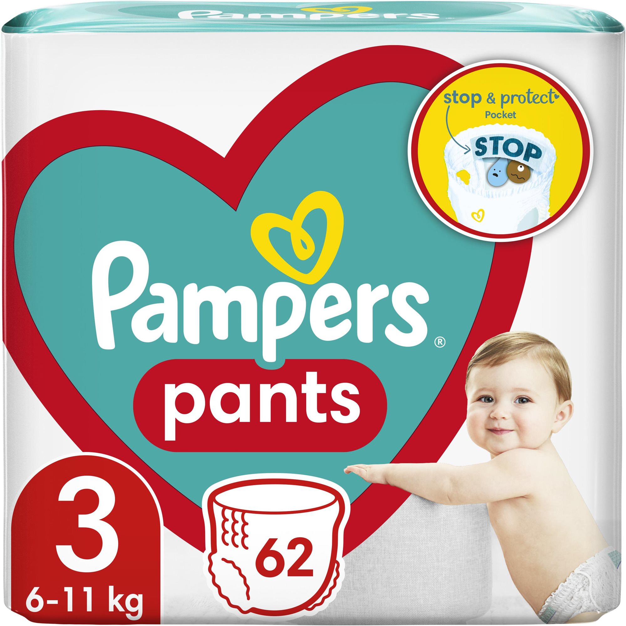 Bugyipelenka PAMPERS Active Baby Pants 3-as méret (62 db)