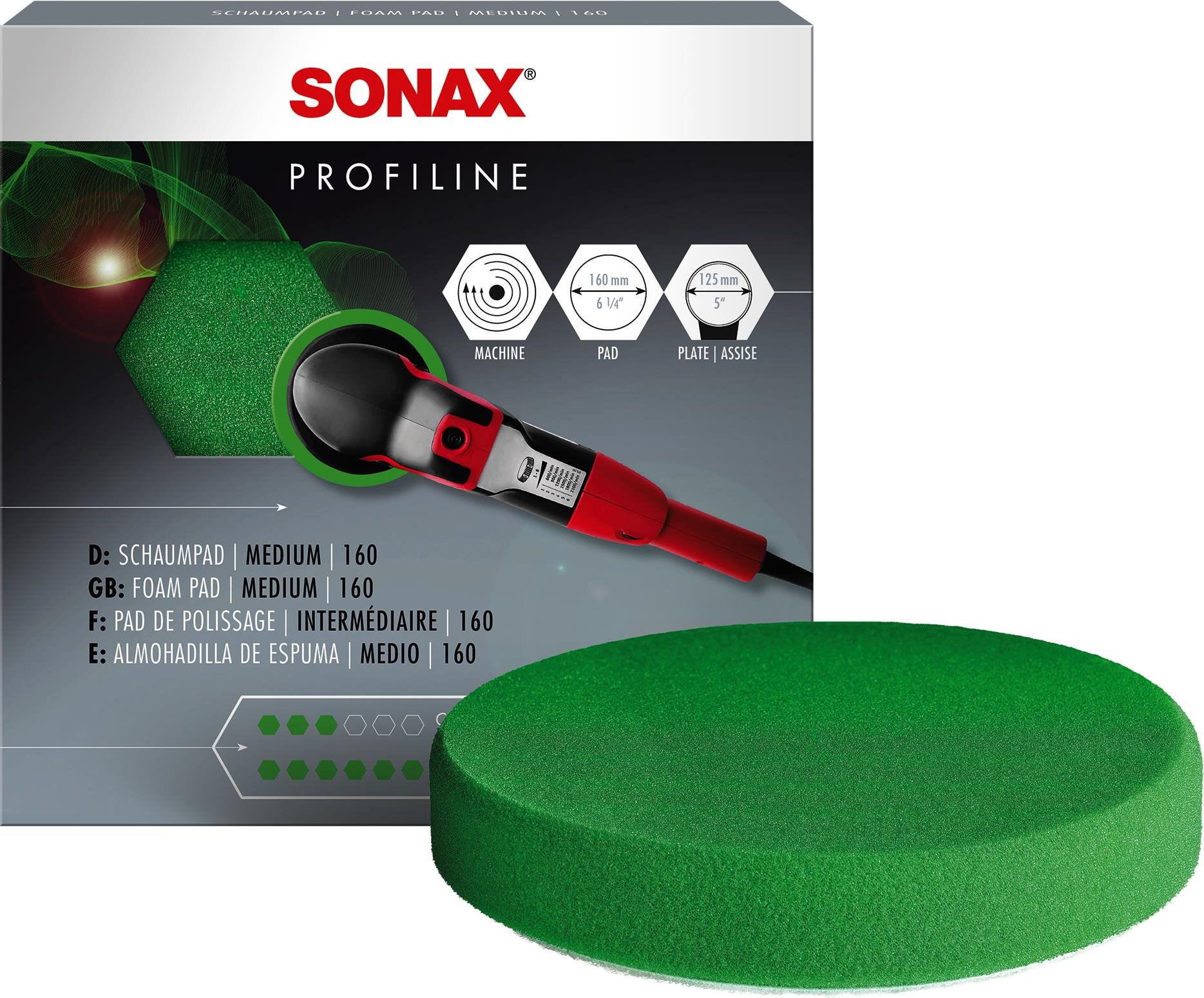 Csiszolókorong Sonax Profiline Csiszolókorong közepes zöld - 160 mm