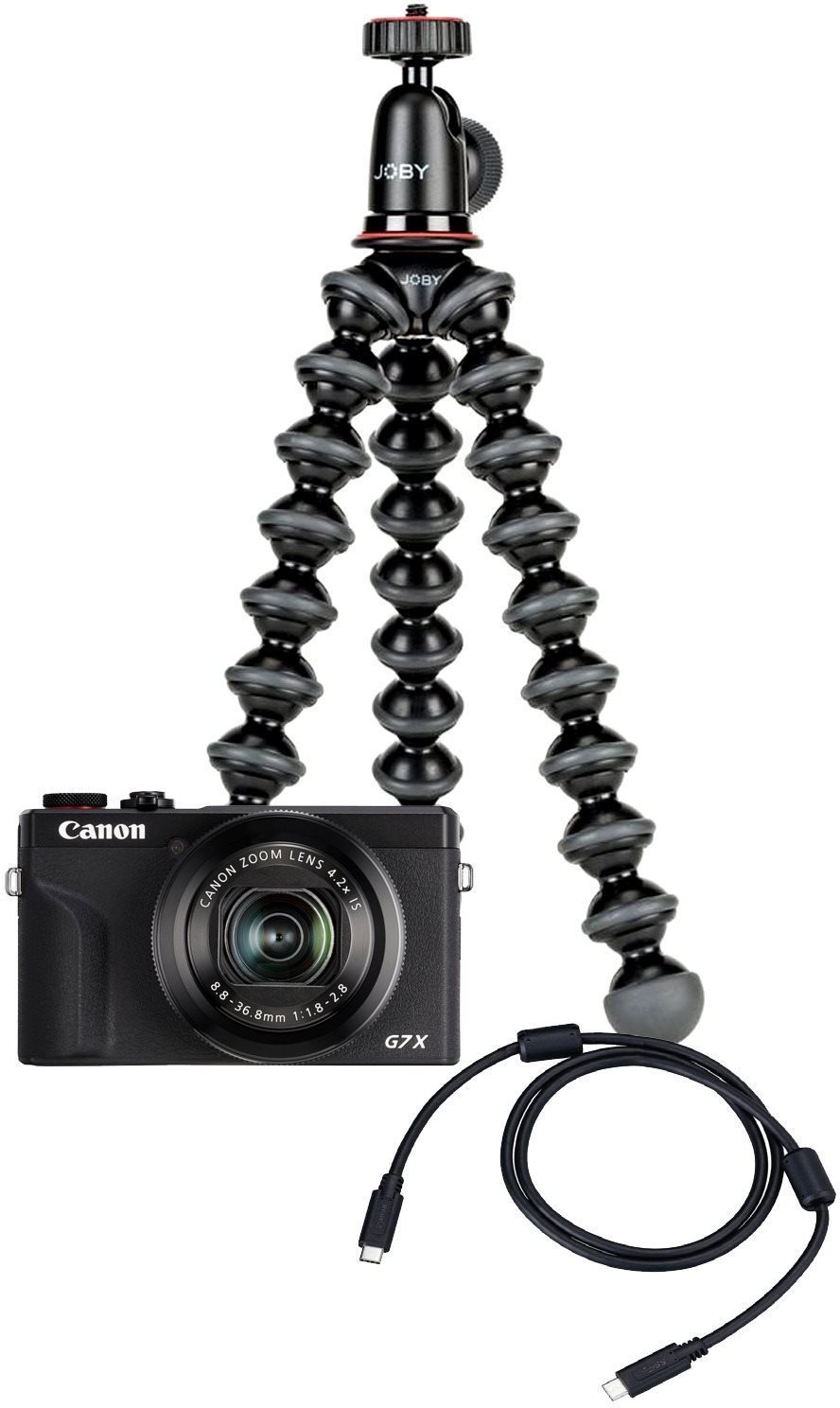 Digitális fényképezőgép Canon PowerShot G7 X Mark III webkamera készlet fekete