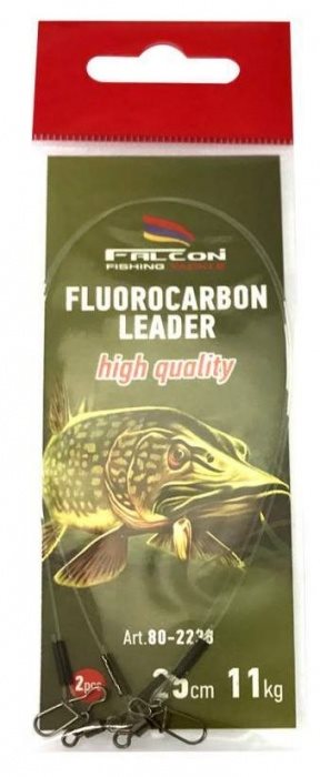 Drótelőke Falcon Fluorocarbon Leader 11kg 25cm 2 darab
