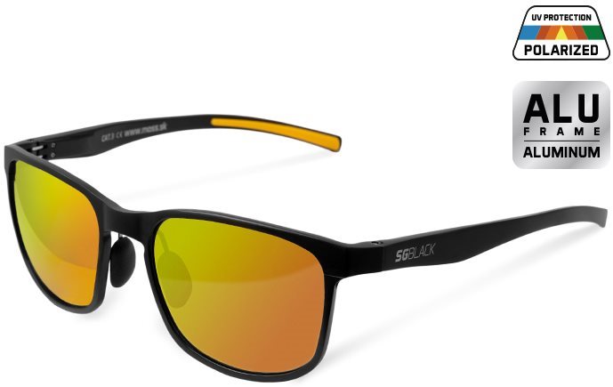 Kerékpáros szemüveg Delphin SG Black polarizált szemüveg narancssárga lencse